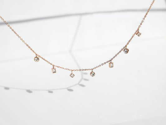 7-Stone Necklace | Rose gold