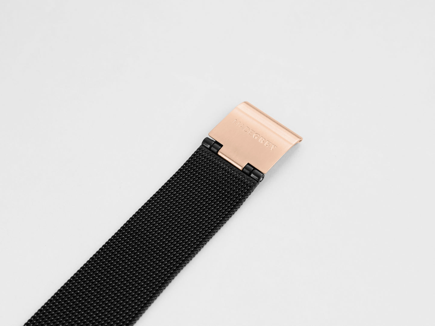 MG002 錶帶 | 玫瑰金扣 x 黑鋼帶