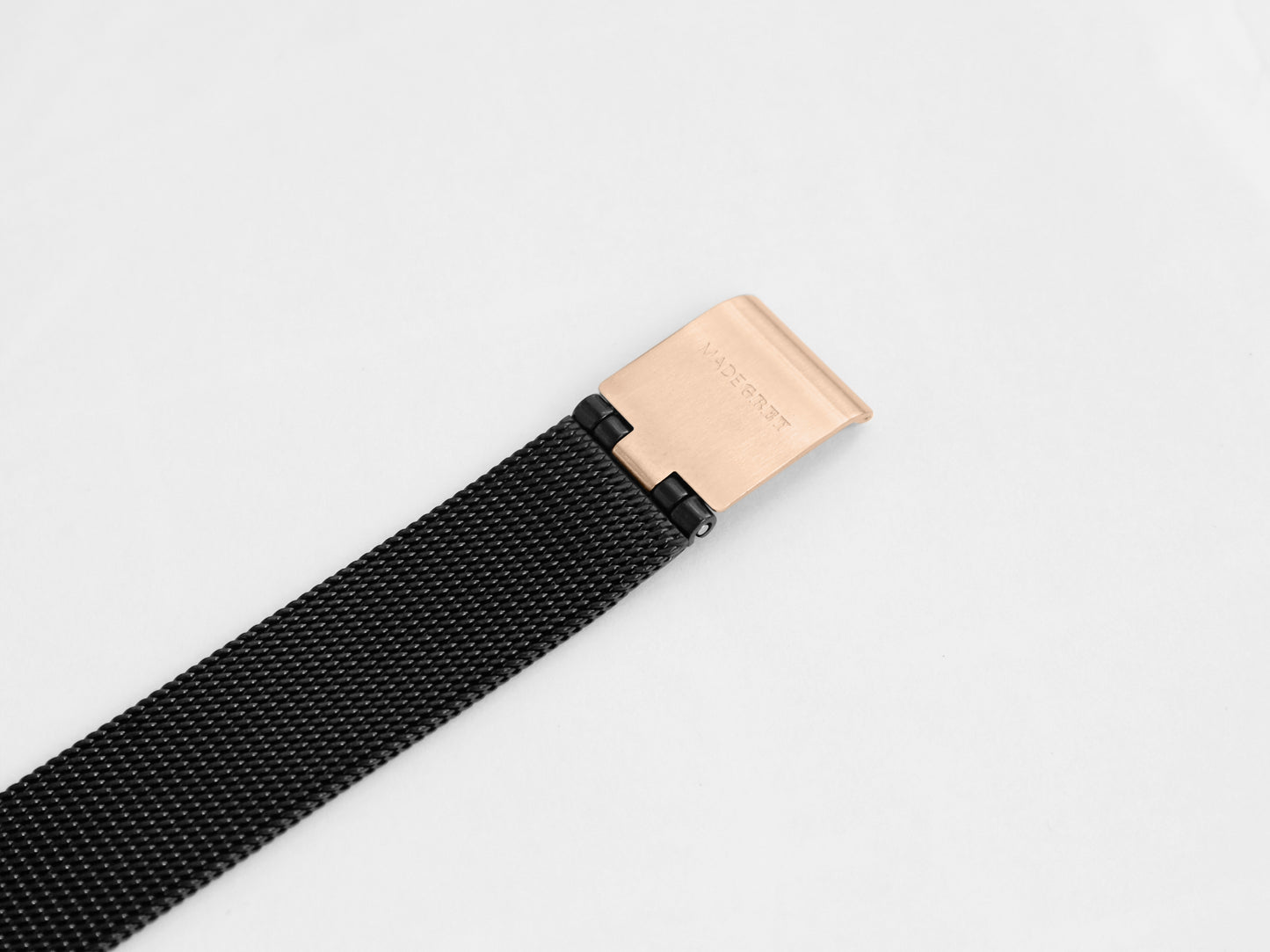 MG003 Mini Mesh Watch Strap | Black x Rose Gold