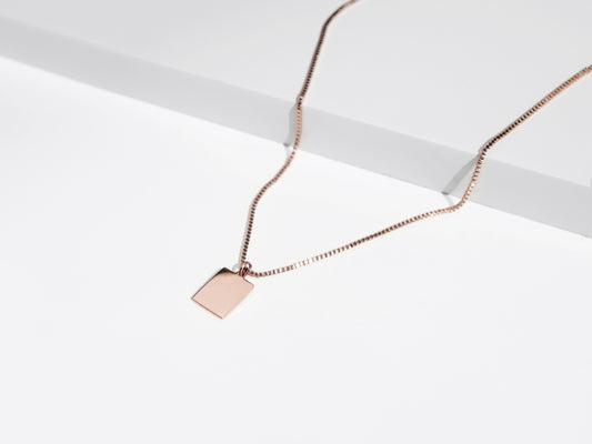 Rectangle Necklace | Rose Gold