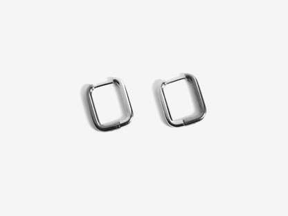 2-Tone Rectangle 耳環 | 灰