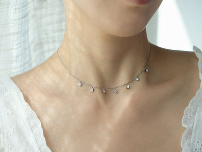 Wearing 7-Stone Necklace | Silver
