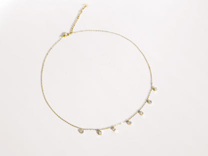 7-Stone Necklace | Gold