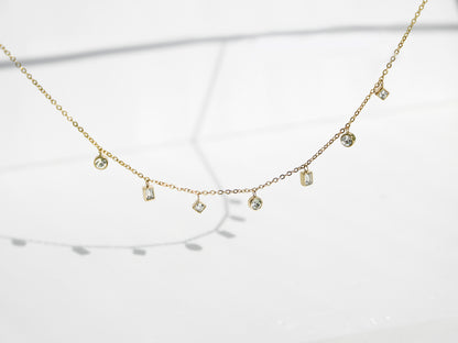 7-Stone Necklace | Gold