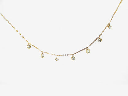 7-Stone Necklace | Gold