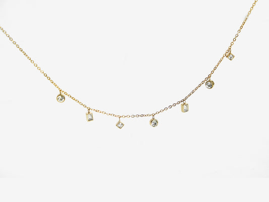 7-Stone Necklace | Gold