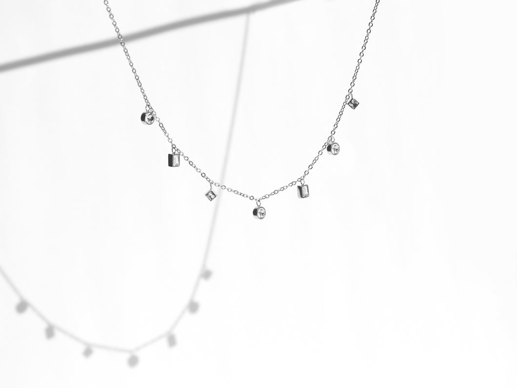 7-Stone Necklace | Silver
