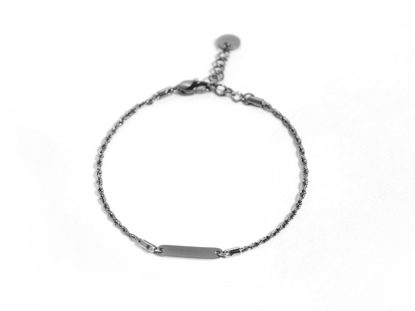Bar Rope Chain Bracelet | Grey