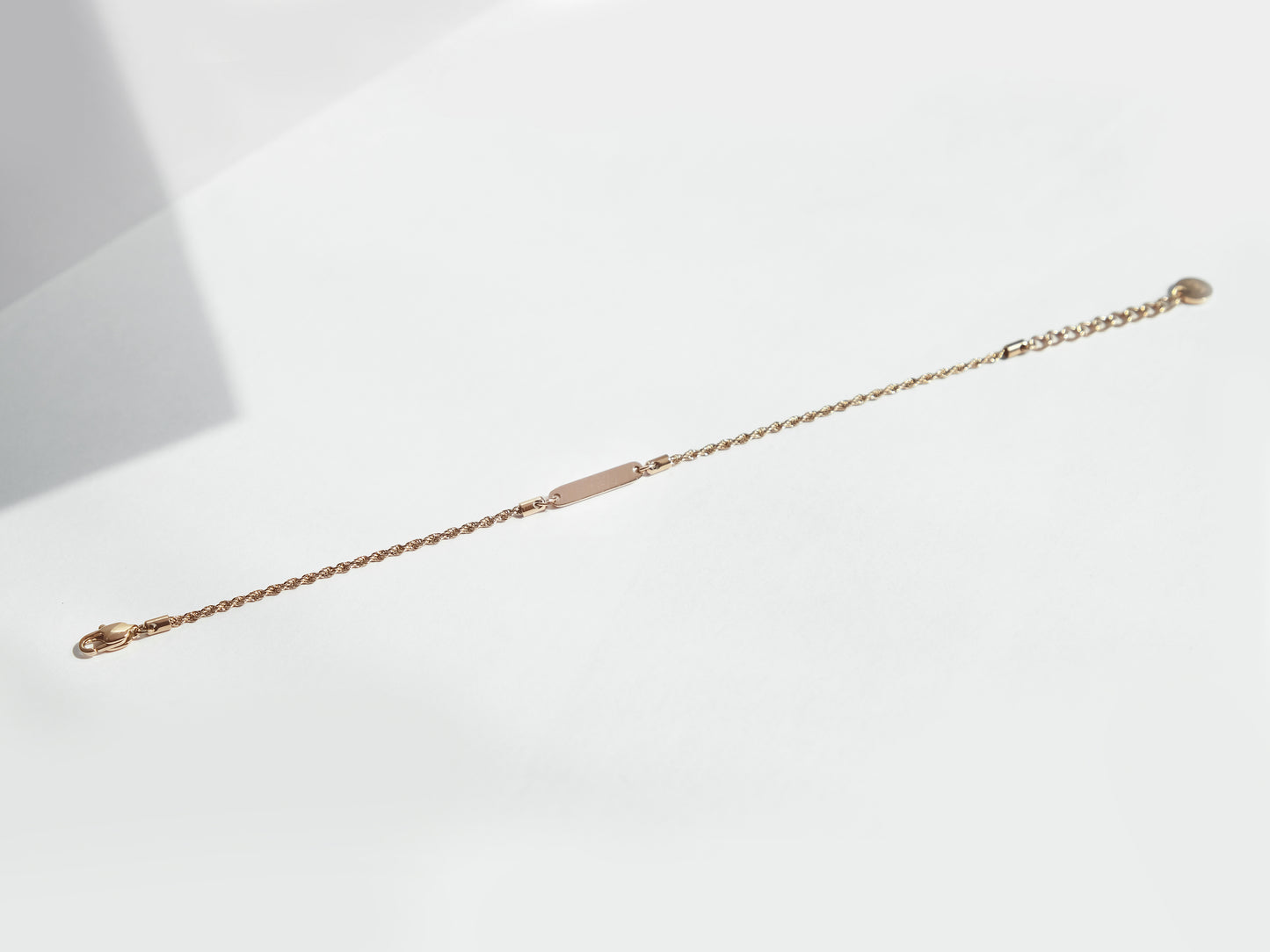Bar Rope Chain Bracelet | Rose Gold