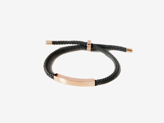 Bar Rope Bracelet | Black x Rose Gold