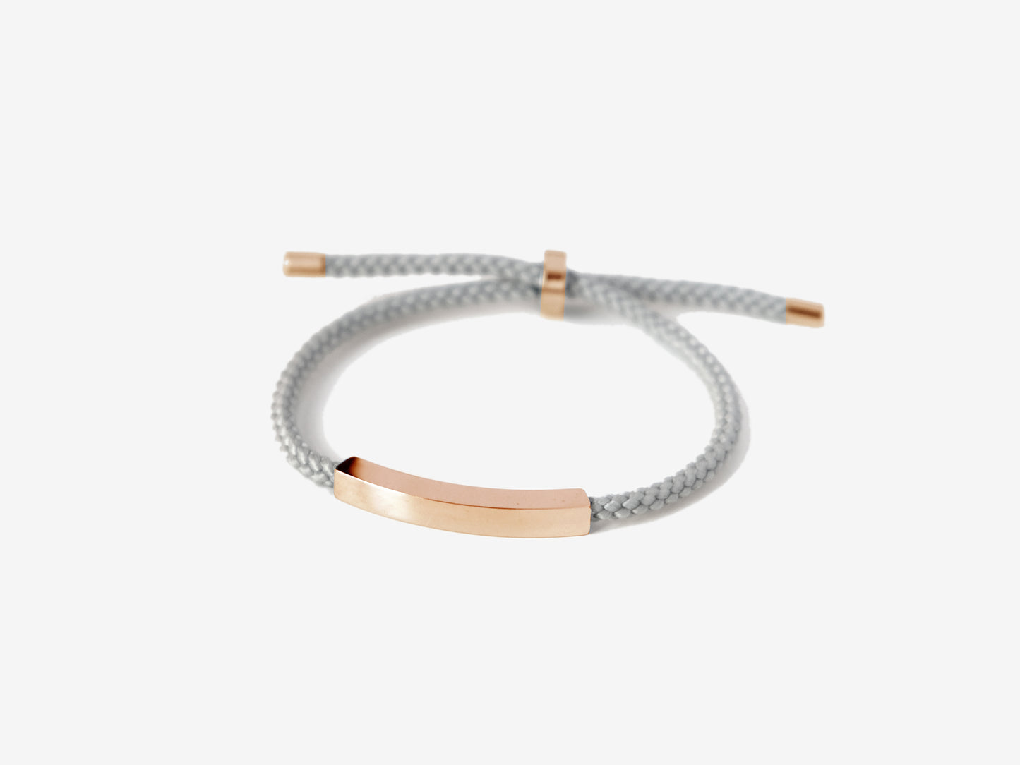Bar Rope Bracelet | Grey x Rose Gold