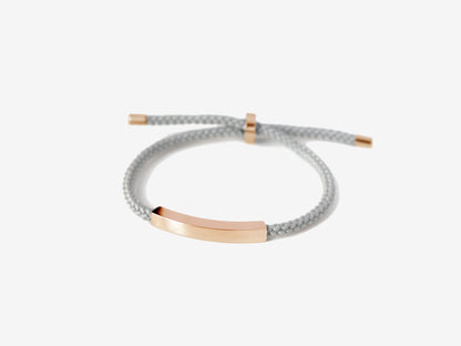 Bar Rope Bracelet | Grey x Rose Gold