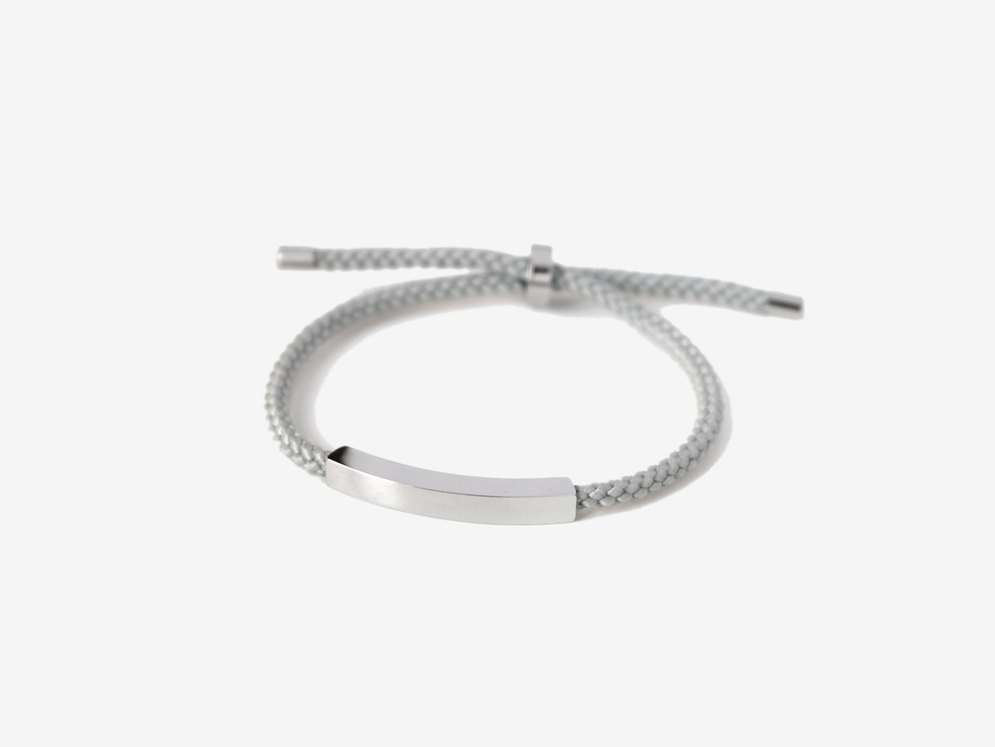 Bar Rope Bracelet | Grey x Silver