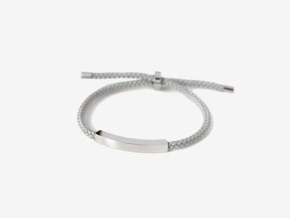 Bar Rope Bracelet | Grey x Silver