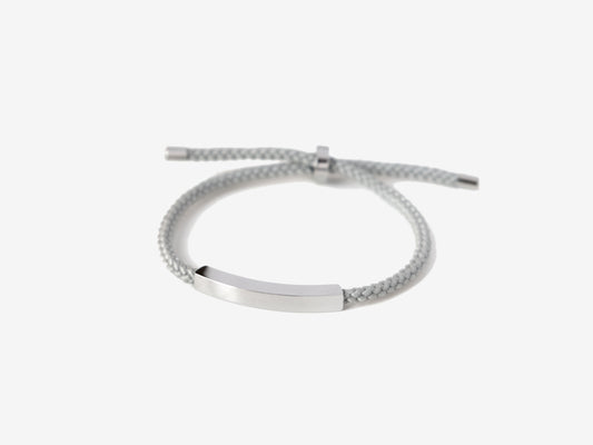 Bar Rope Bracelet | Grey x Silver