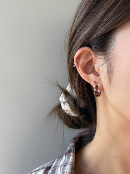 2-Tone Dome 耳環 | 古銅啡