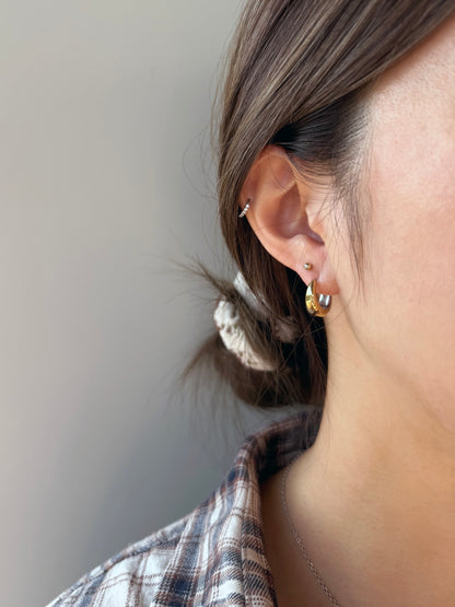 2-Tone Dome 耳環 | 金