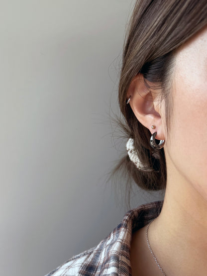2-Tone Dome 耳環 | 灰