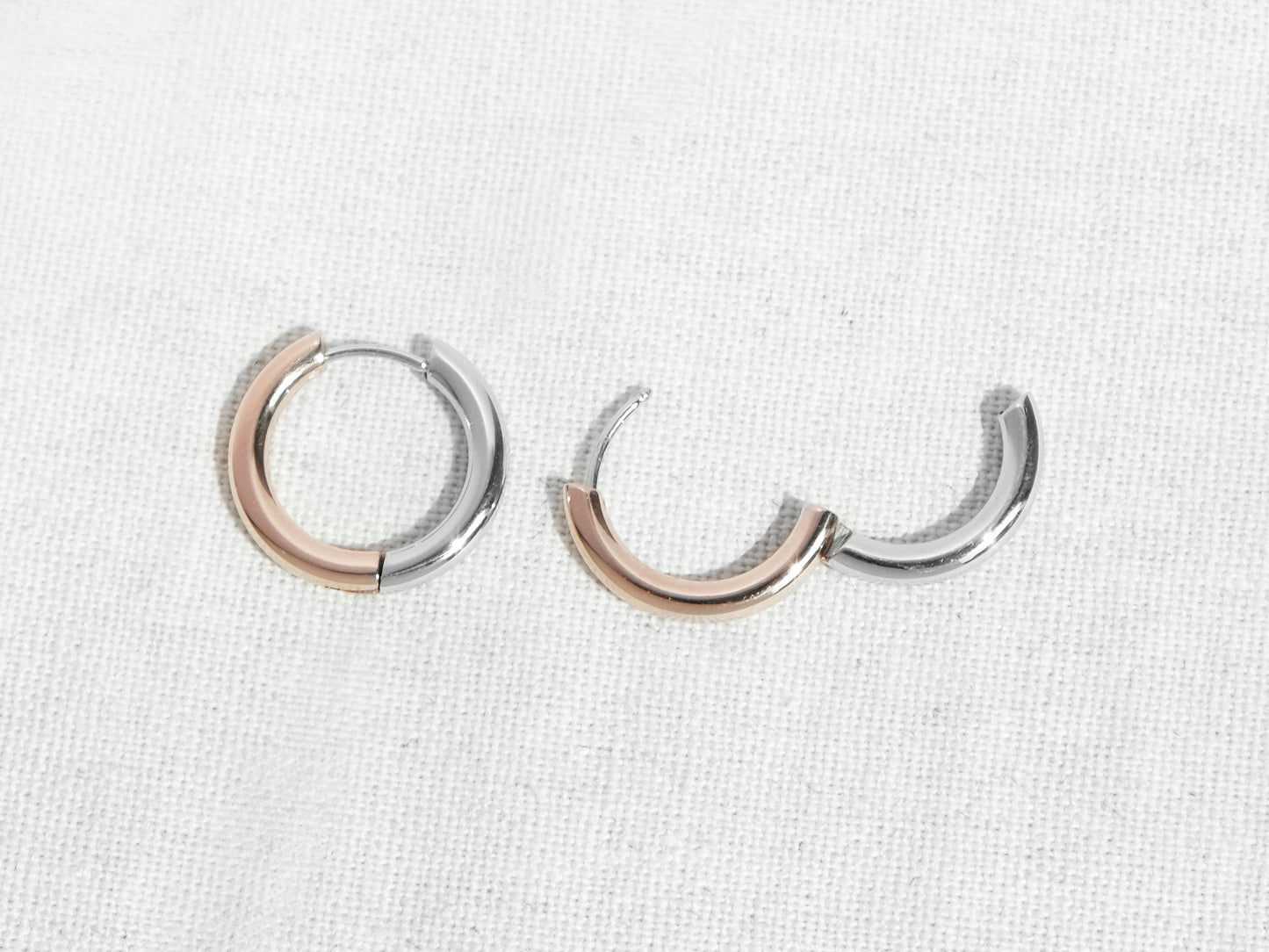 2-Tone Hoop Earrings | Rose Gold