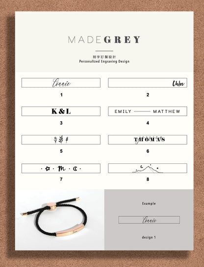 Bar Rope Bracelet | Black x Silver