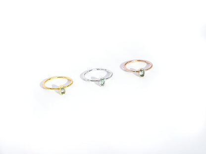 Oval Gemstone Ring | Silver