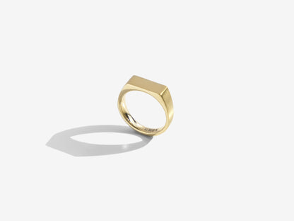 Dual Texture Signet Ring | Gold