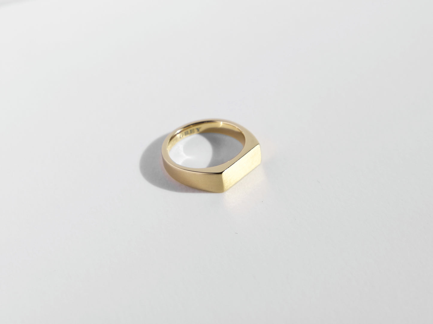 Dual Texture Signet Ring | Gold