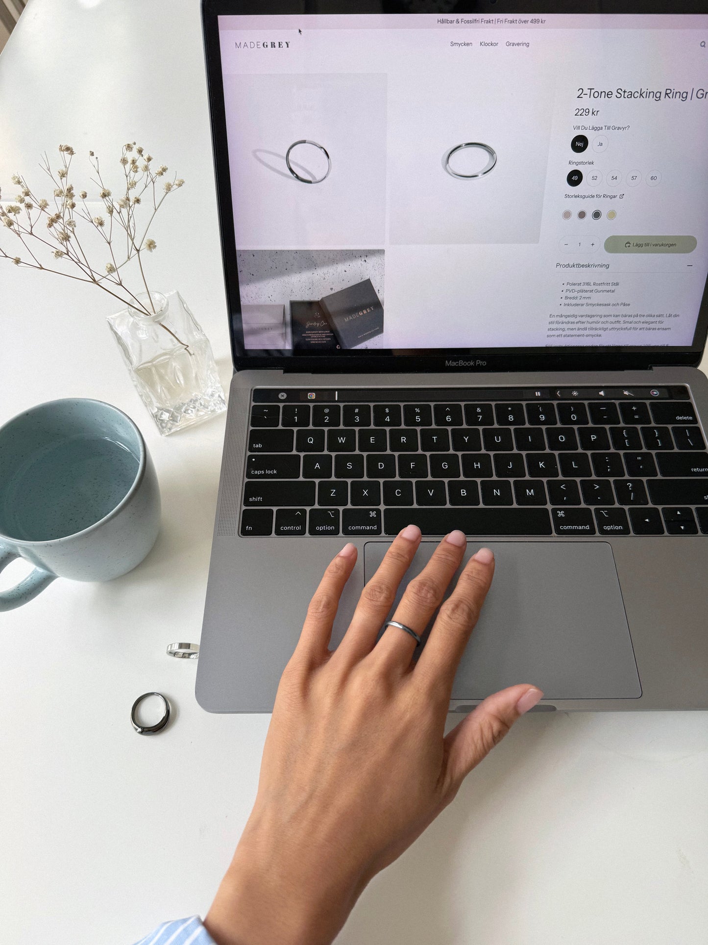 2-Tone 疊戴戒指 | 灰