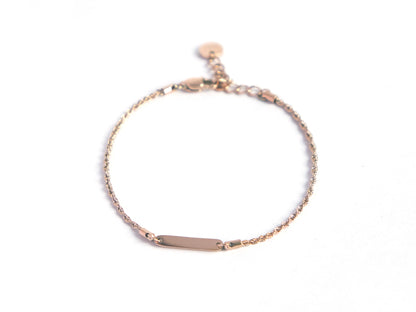 Bar Rope Chain Bracelet | Rose Gold