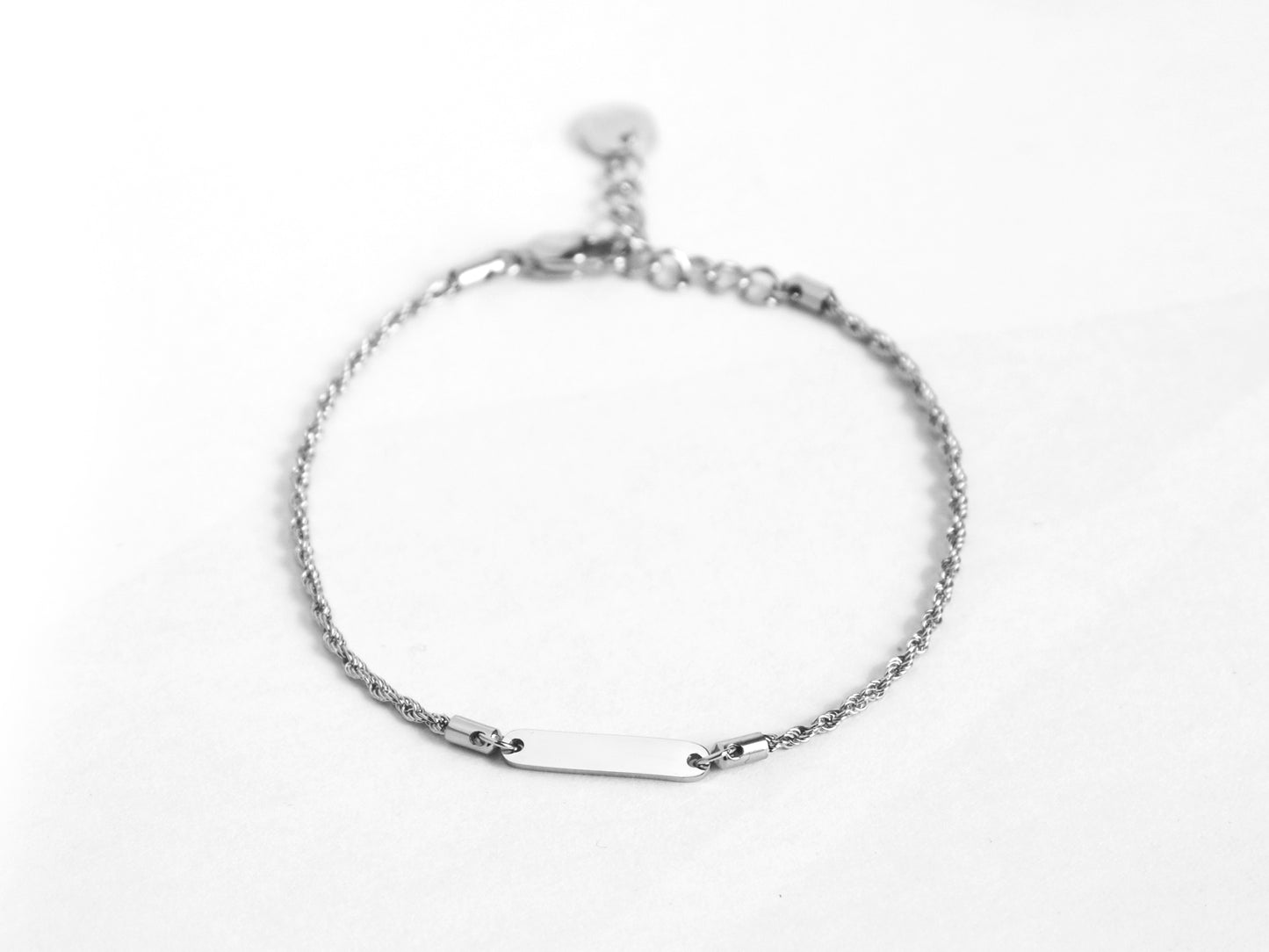 Bar Rope Chain Bracelet | Silver