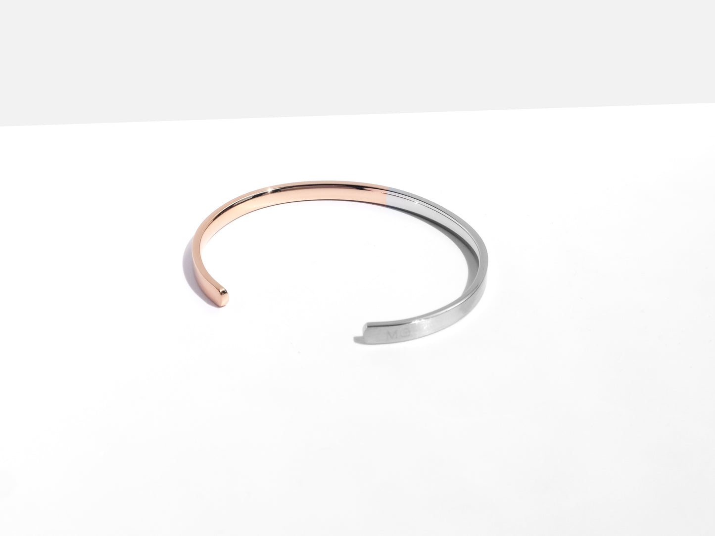 2-Tone Minimal Cuff Bracelet | Rose Gold