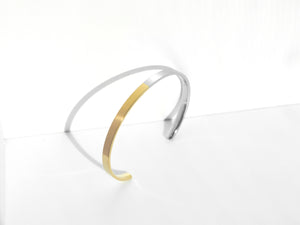 2-Tone Minimal Cuff Bracelet | Gold
