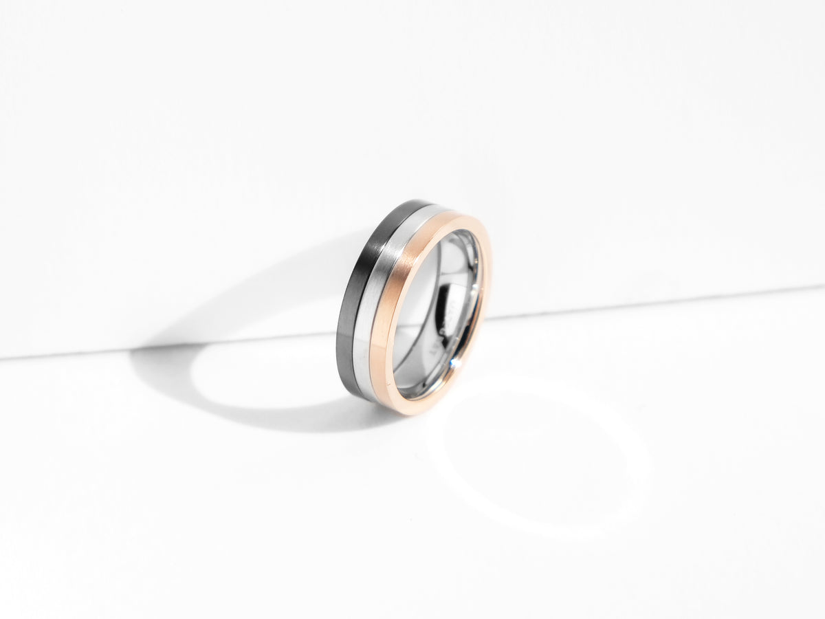 Linear 3-Tone Ring | Grey | Engravable – MADEGREY