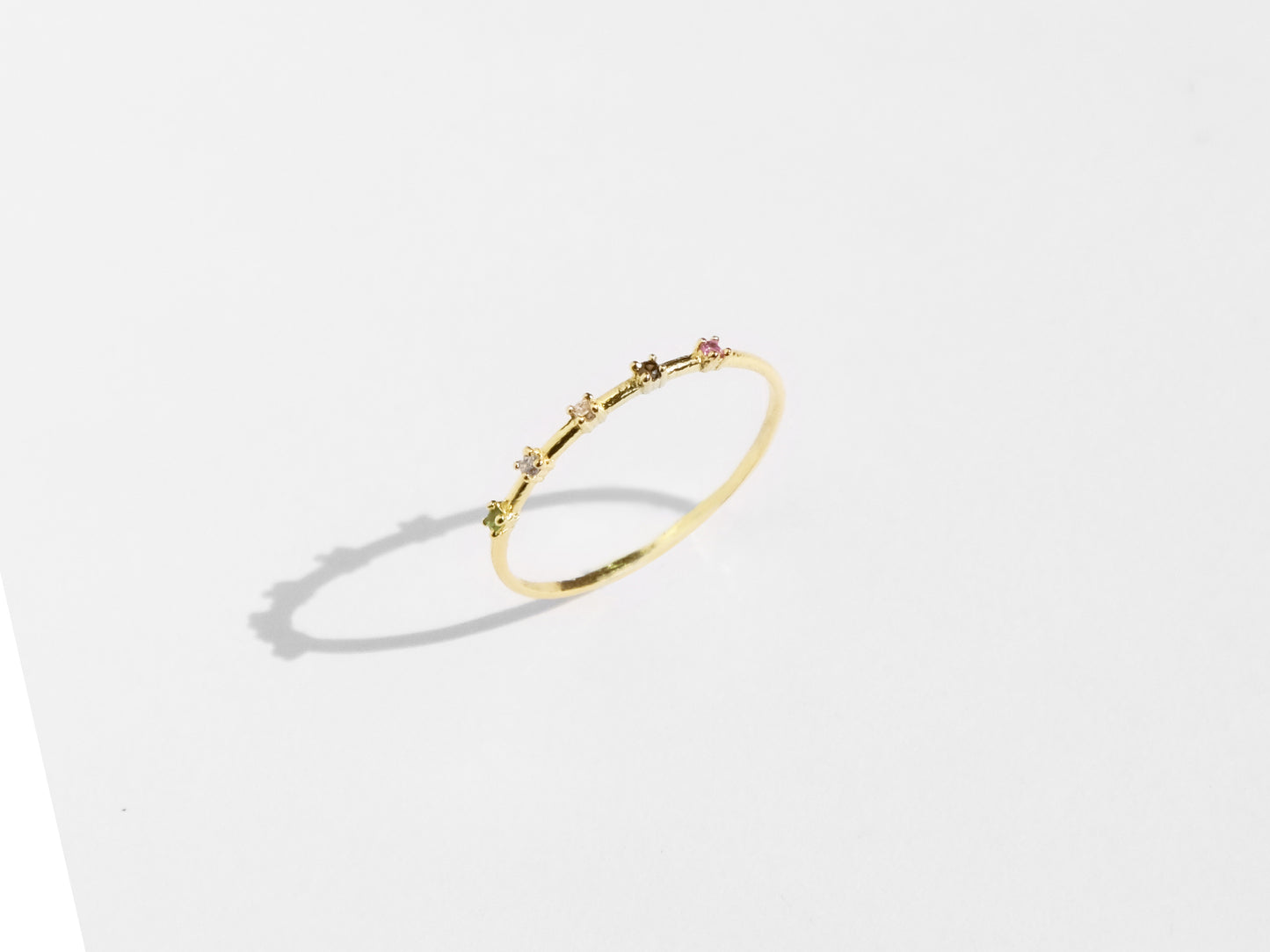 Mini 5-Stone Ring | Gold Rainbow