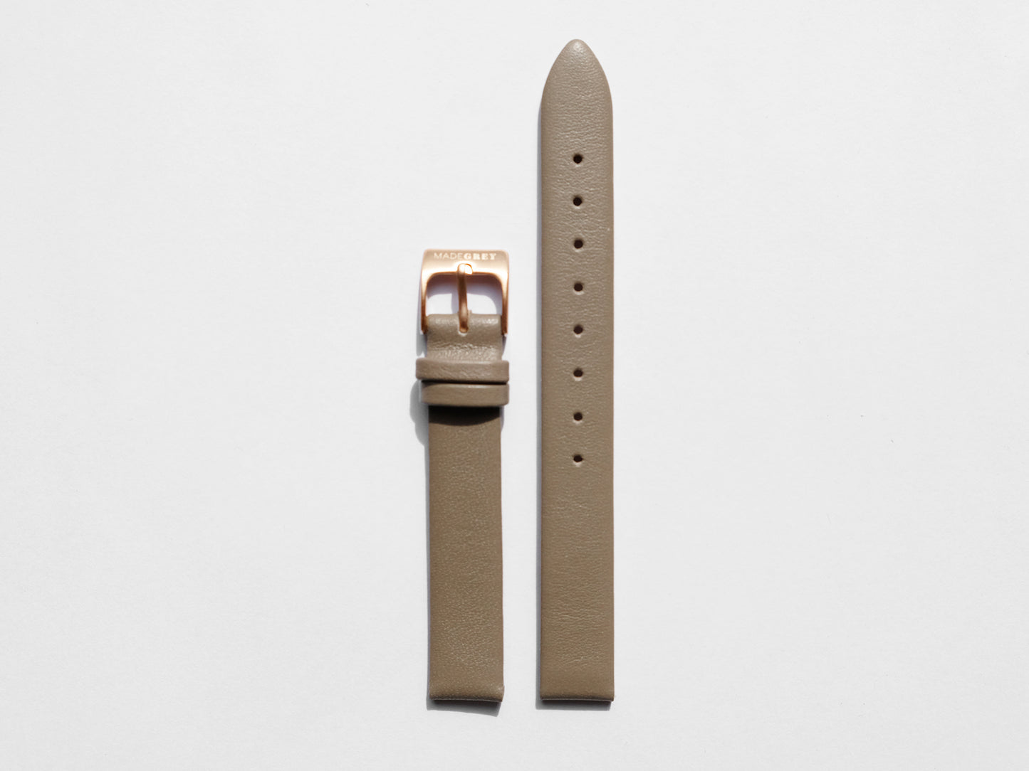 MG003 Mini Leather Watch Strap | Grey x Rose Gold