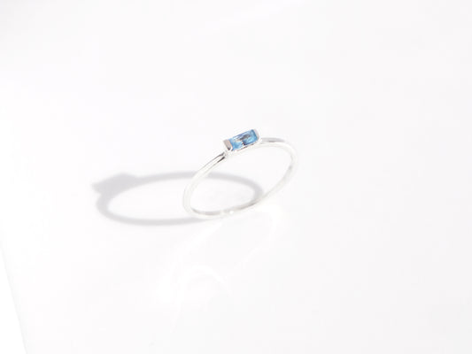 Baguette Stone Ring | Aquamarine Blue