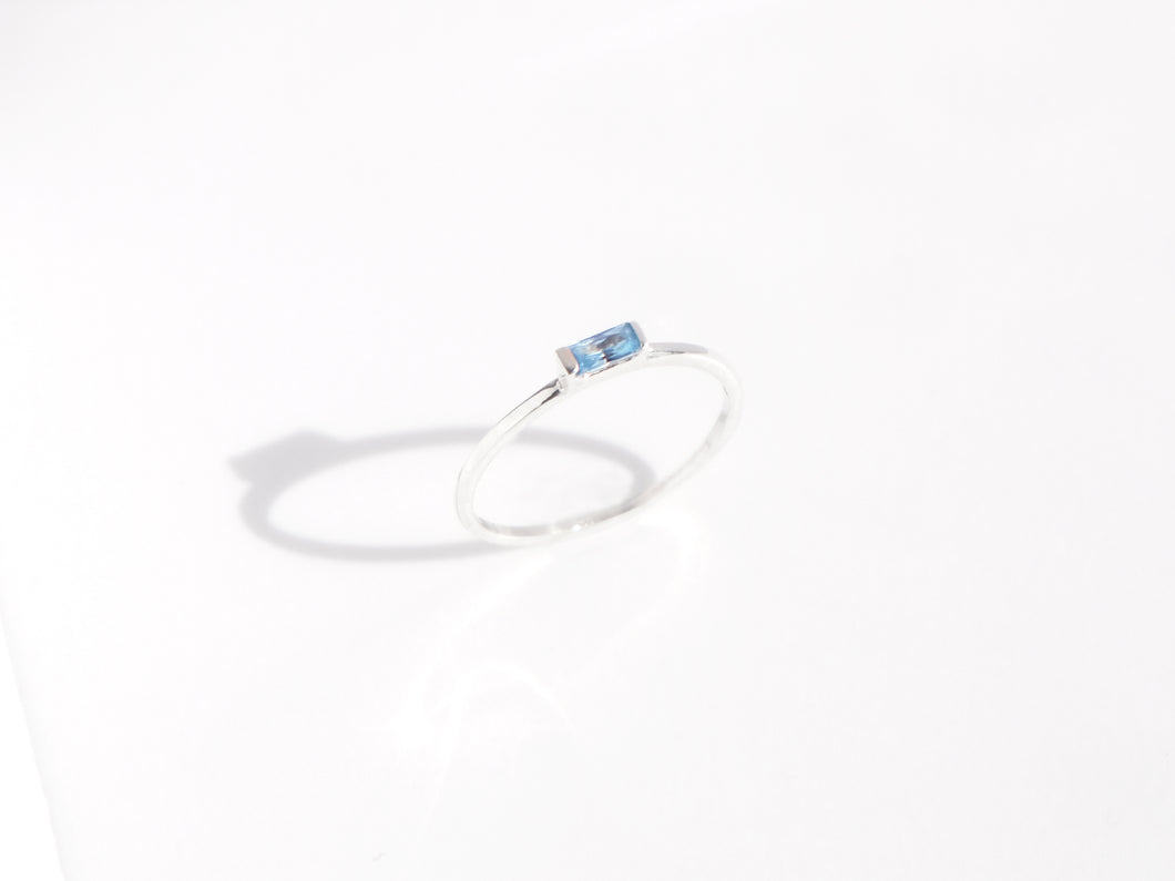 Baguette Stone Ring | Aquamarine Blue