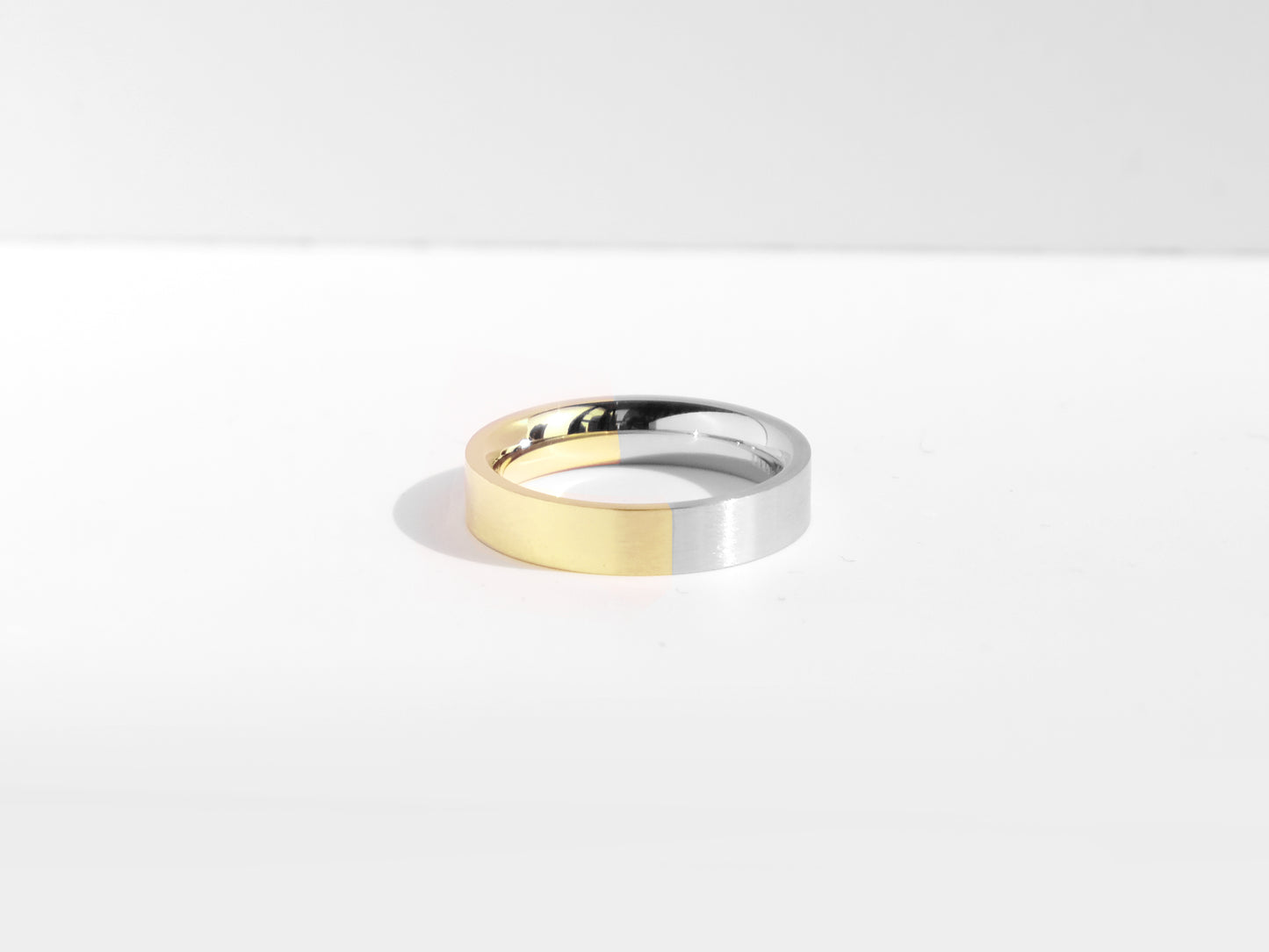 Brushed Two-Tone Ring | Gold