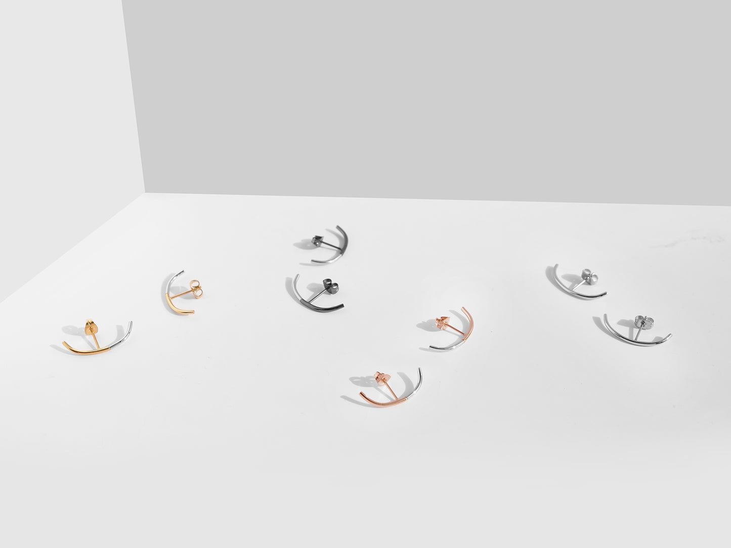 2-Tone Cuff Earrings | Rose Gold