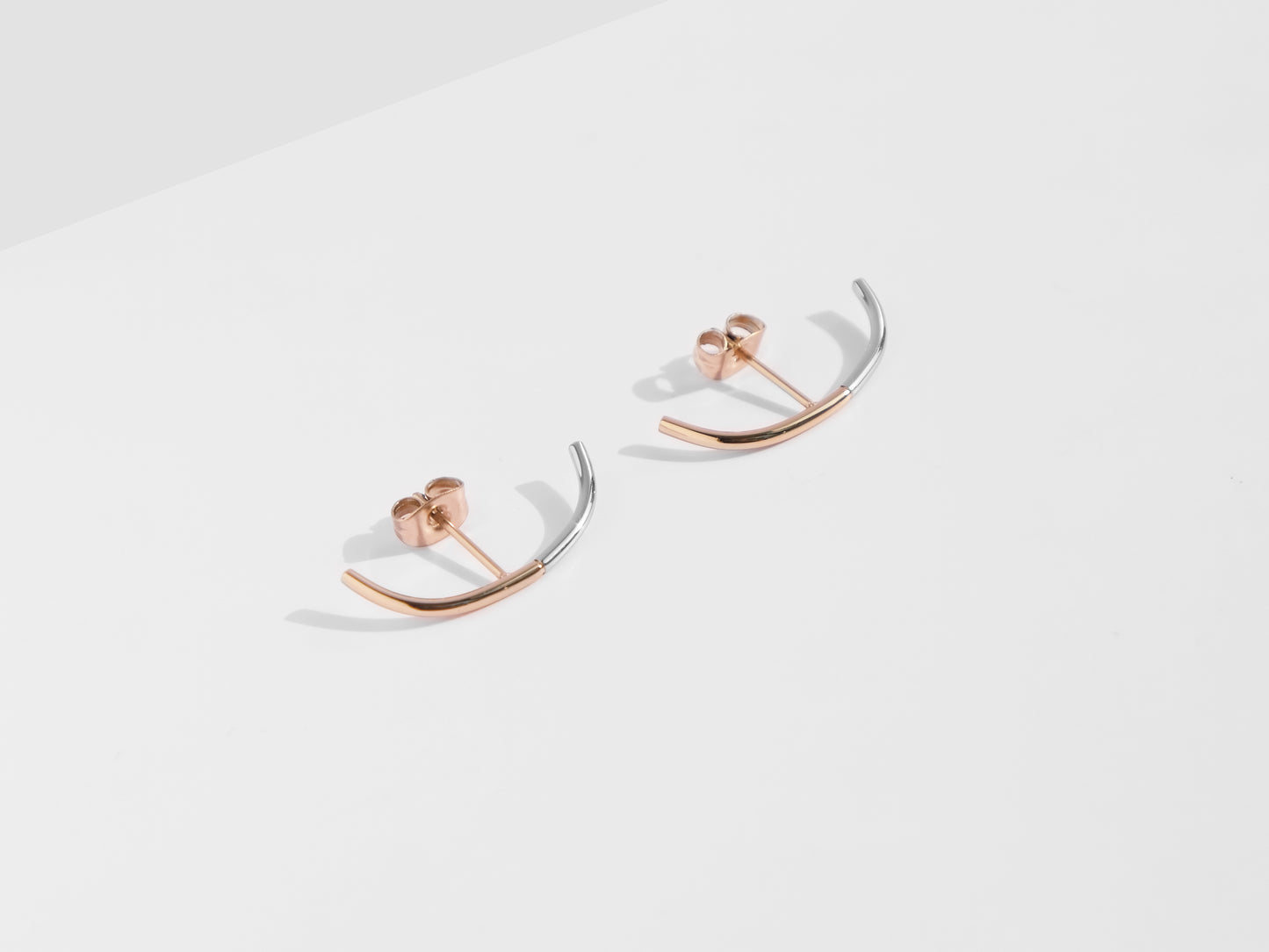 2-Tone Cuff Earrings | Rose Gold