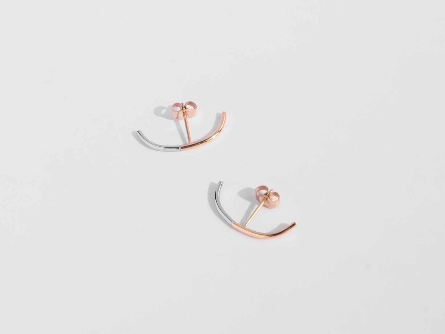 2-Tone Cuff Earrings | Rose Gold