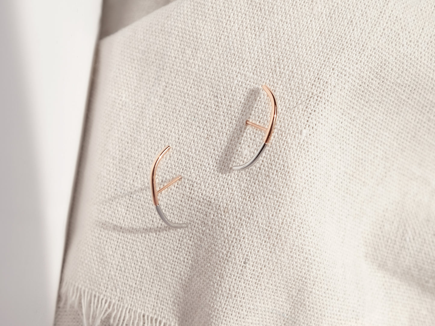 2-Tone Cuff Earrings | Rose Gold