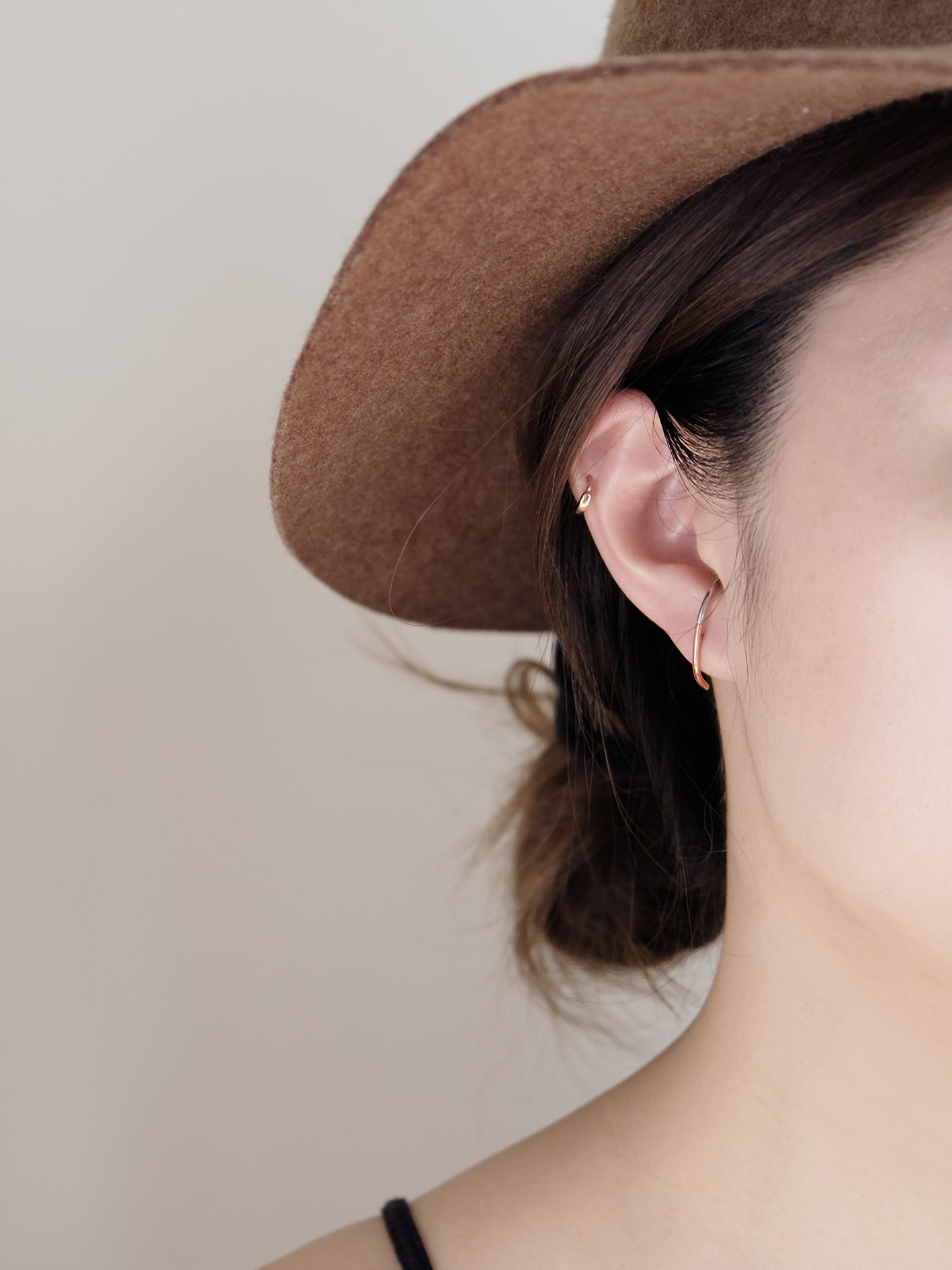 2-Tone Cuff Earrings | Rose Gold