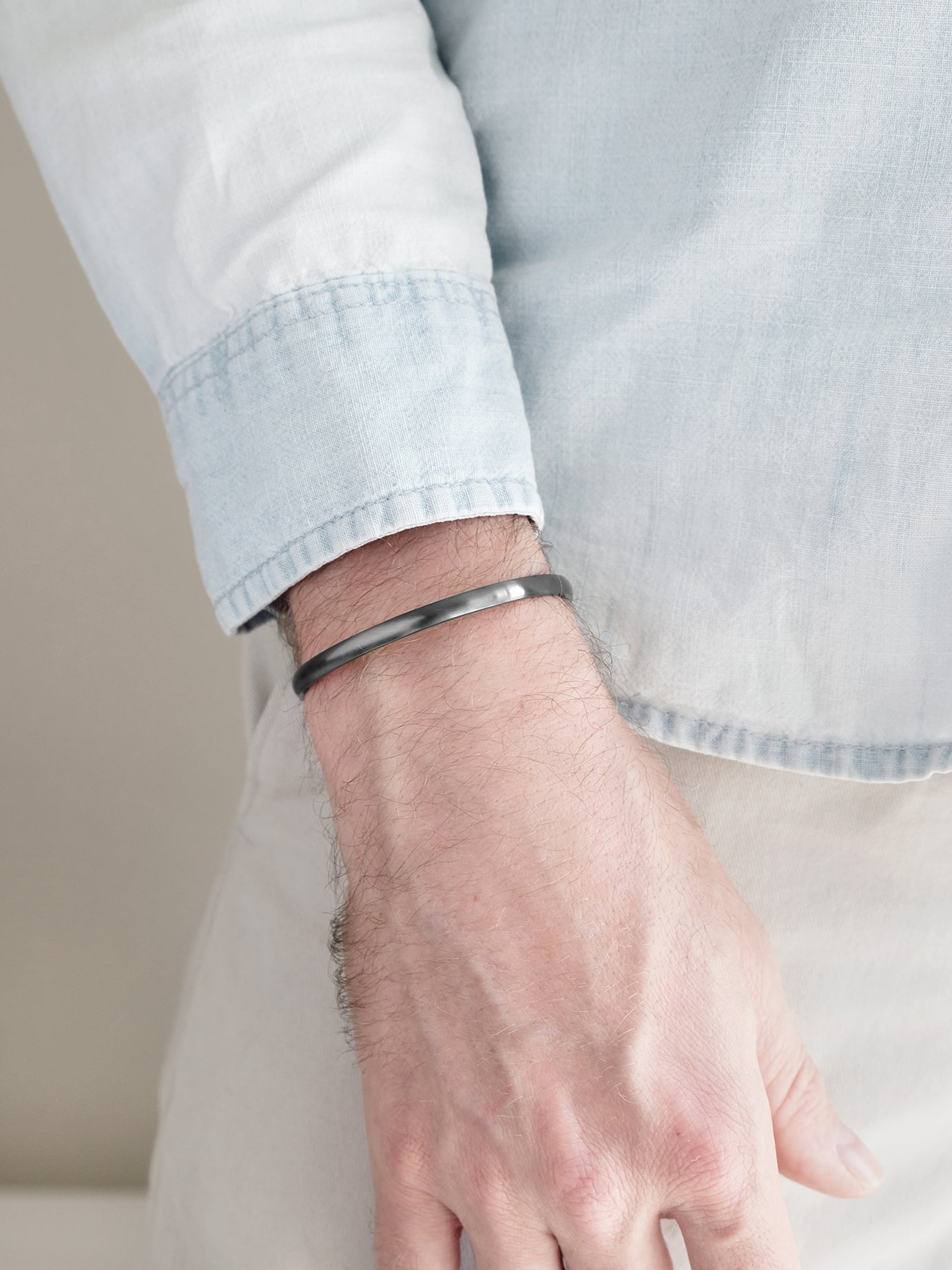 Wearing The Everyday Cuff Bracelet | Grey