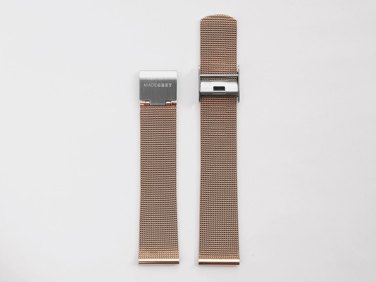 MG003 Max Mesh Watch Strap | Rose Gold x Silver