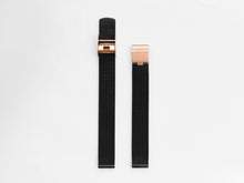 Load image into Gallery viewer, MG003 Mini Mesh Watch Strap | Black x Rose Gold

