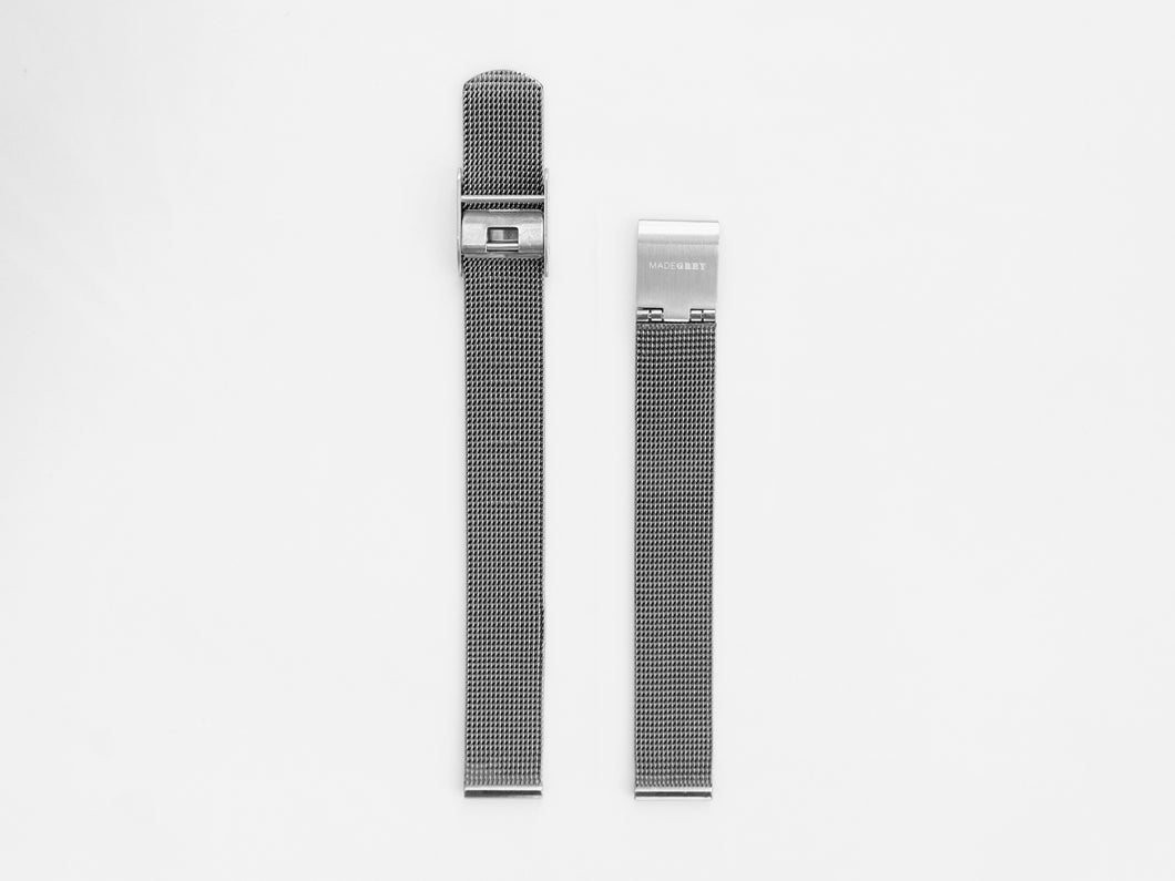 MG003 Mini Steel Mesh Watch Strap | Grey x Silver