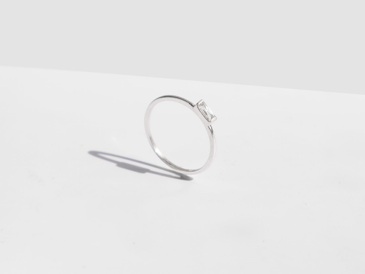 Baguette Stone Ring | Crystal White