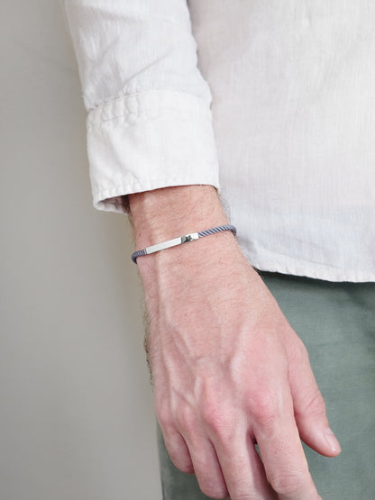 Bar Rope Bracelet | Grey x Silver