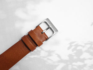 Leather Watch Strap | Brown x Silver